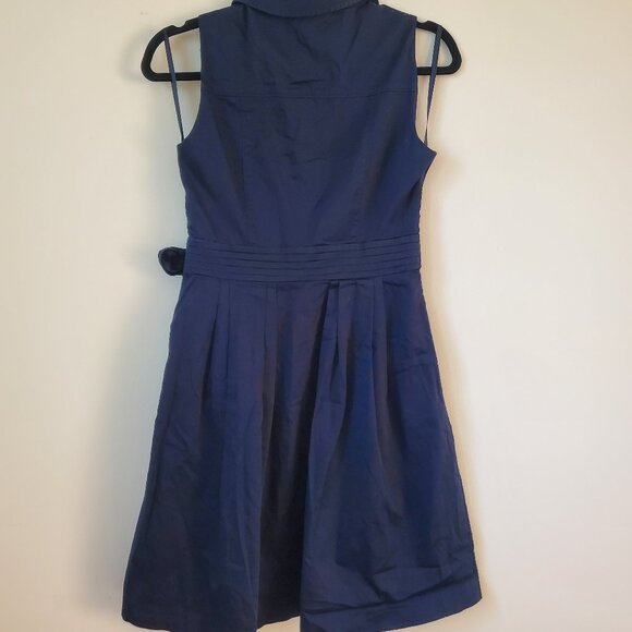 White House Black Market, Navy Sleeveless Dress - Size 4 | Classic Fit & Flare B - Picture 2 of 7